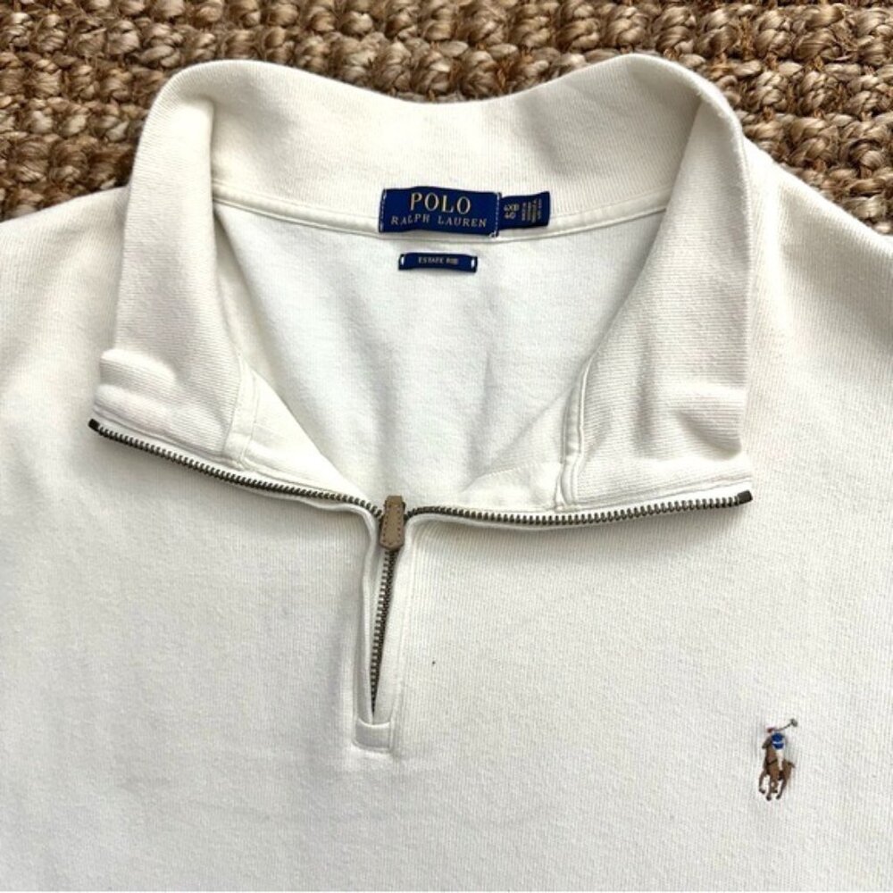 Polo Ralph Lauren Men's White Half-Zip Sweater 4XLB 4XL-Big